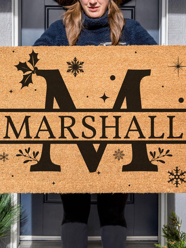 Custom Christmas Doormat, Last Name Christmas Door Mat, Personalized Holiday Doormat, Holiday Decor, Outdoor Decor, Christmas Decor, Winter
