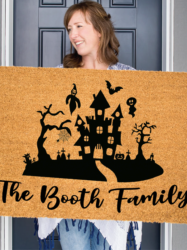 Halloween Family Name Doormat