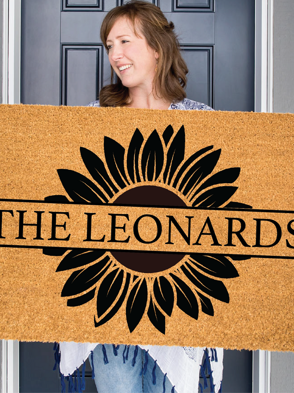 Sunflower Family Name Doormat