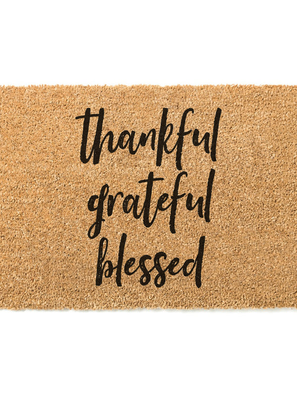 Thankful Grateful Blessed Doormat