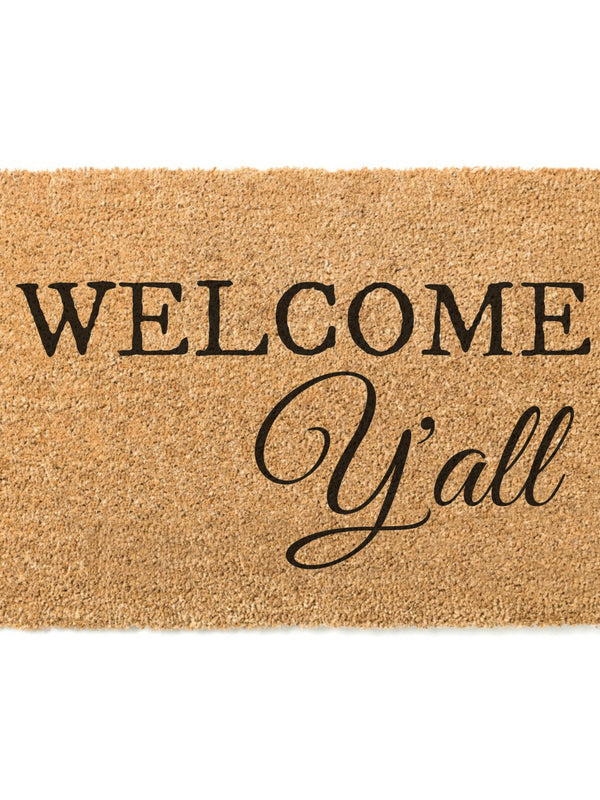 Welcome Y'all Doormat / Welcome Mat / Door Mat / Country Decor / Farmhouse / Southern Decor / Birthday Gift / Farm Decor / Ranch / Stampede