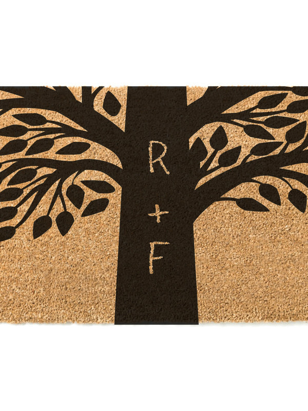 Tree with Initials Doormat / Welcome Mat / Valentines Doormat / Valentines Day / Valentines Gift / Wedding / Tree / Initials / Anniversary