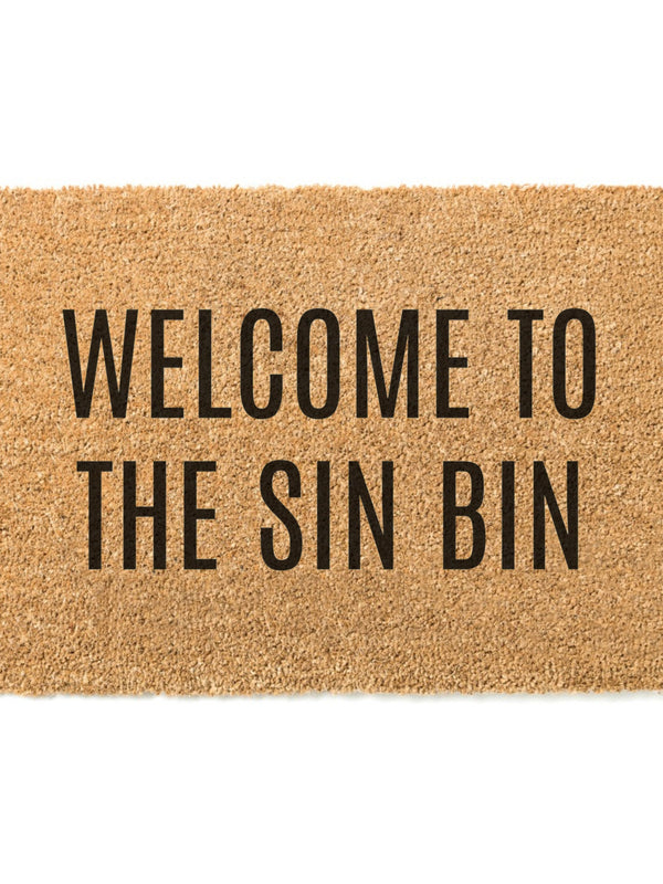 Welcome to the Sin Bin Hockey Doormat / Welcome Mat / Funny Doormat / Canadian Doormat / Hockey Doormat / NHL / Hockey Slang / Penalty Box