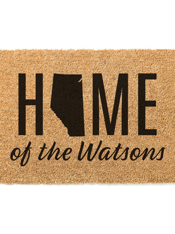 Home of the... Doormat / Welcome Mat / Family Name / Canadian / Province Door Mat / State Doormat / Last Name / American Doormat / Surname
