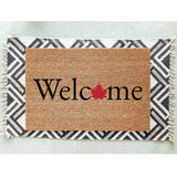 Welcome Maple Leaf Doormat, Canadian Doormat, Canadian Maple Leaf Door Mat, Welcome Mat, Canada Doormat, Patriotic Doormat, Canadiana