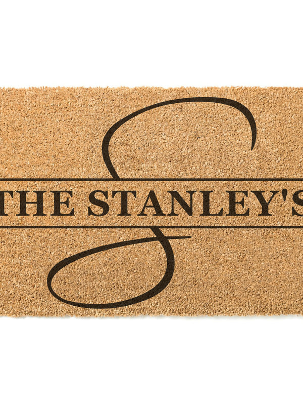 Classic Family Name Doormat / Surname Door Mat / Family Name Design / Custom Doormat / Last Name / Personalized / Wedding Gift / Anniversary