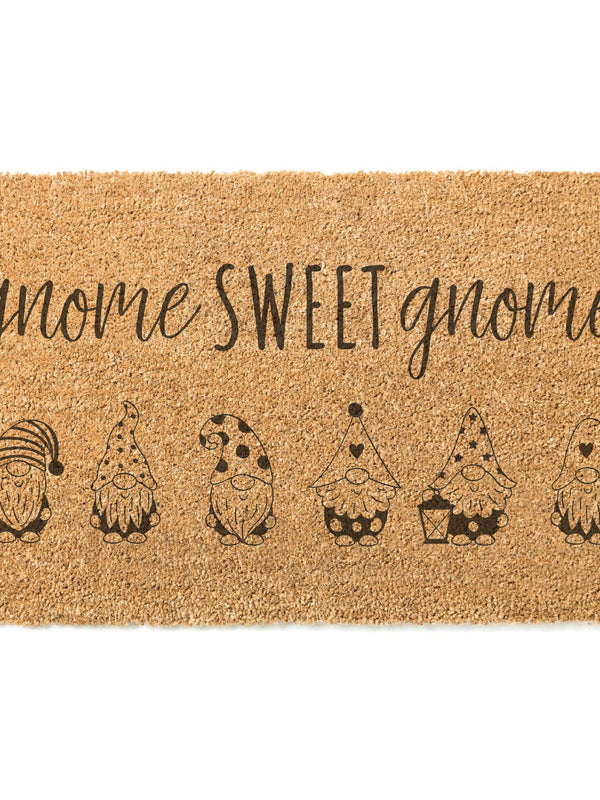 Gnome Sweet Gnome Doormat / Gardening Door Mat / Green Thumb / Funny Doormat / Garden Lovers Gift / Front Entrance / Welcome / Entry Mat