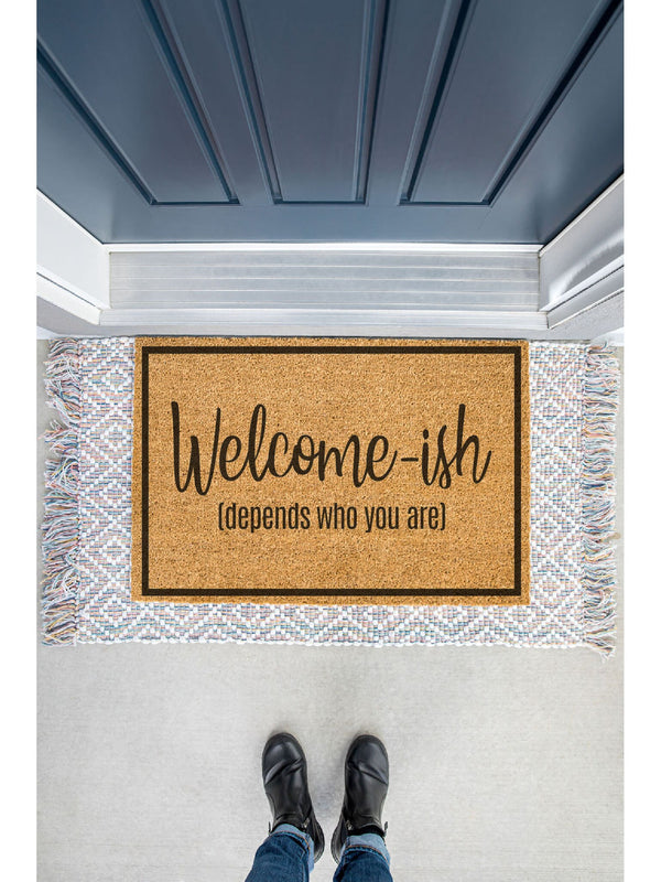 Welcome-ish Doormat / Welcome Mat / Door Mat / Housewarming Gift / Wedding Gift / Shower Gift / Birthday Gift / Introvert Gift