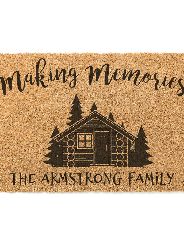 Making Memories Family Name Doormat / Cabin Door Mat / Cottage Welcome Mat / Last Name / Surname / Summer / Family Name / Wedding Gift