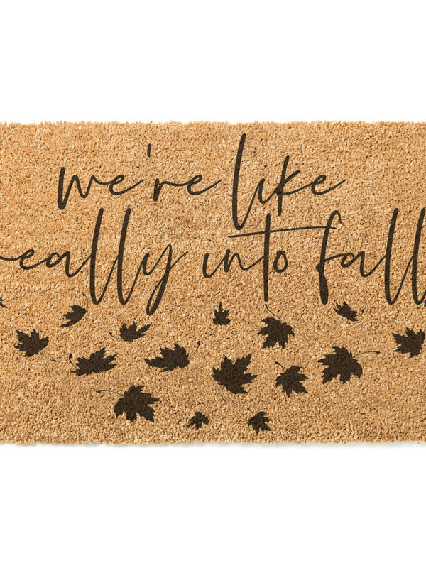 We're Like Really Into Fall Leaves Doormat / Welcome Mat / Fall Door Mat / Autumn Outdoor Mat / Boho Decor / Harvest Doormat / Fall Leaves