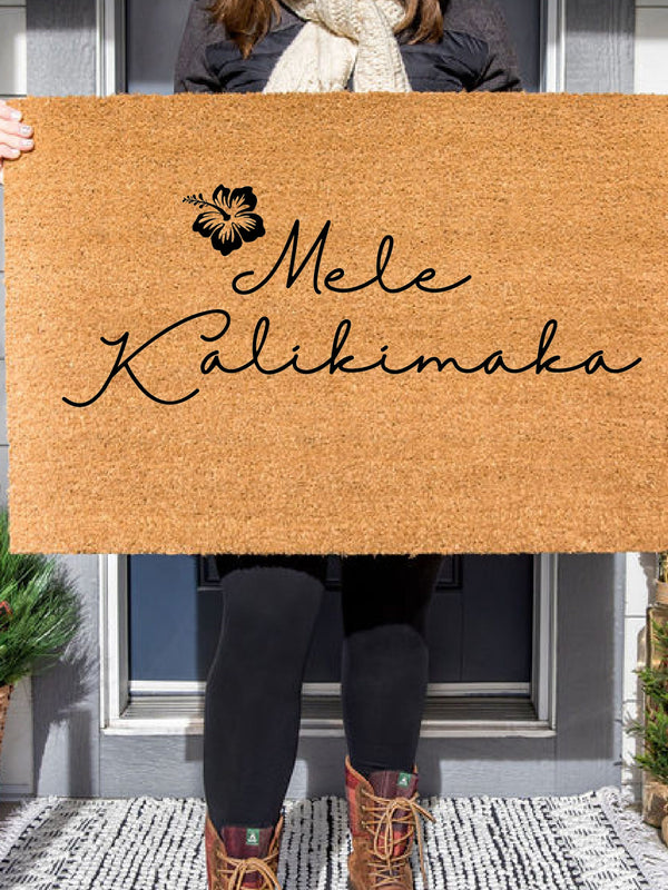 Mele Kalikimaka Christmas Hawaiian Doormat / Holiday Doormat / Hawaii Doormat / Holiday Decor / Christmas Design / Christmas Gift for Mom