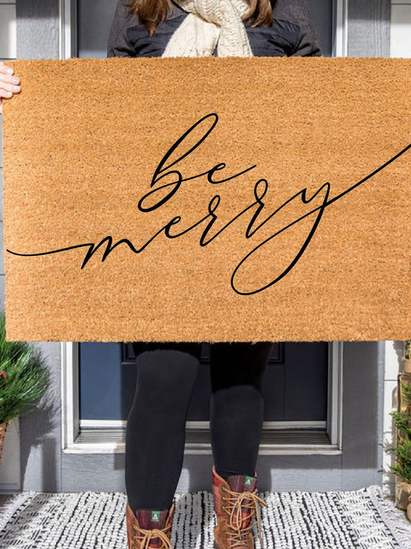 Be Merry Christmas Doormat / Holiday Doormat / Joyeux Noel / Holiday Decor / Christmas Design / Christmas Gift for Mom / Hostess Gift