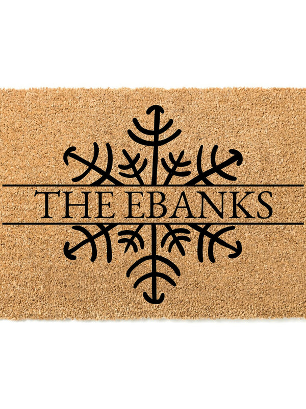 Snowflake Family Name Doormat / Last Name Door Mat / Winter Decor / Christmas Doormat / Custom / Christmas Decor / Christmas Gift