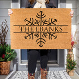 Snowflake Family Name Doormat / Last Name Door Mat / Winter Decor / Christmas Doormat / Custom / Christmas Decor / Christmas Gift