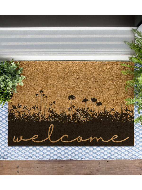 Spring Welcome Doormat, Floral Welcome Mat, Flowers Door Mat, Cute Doormat, Summer Decor, Spring Decor, Housewarming Gift, Easter Doormat,