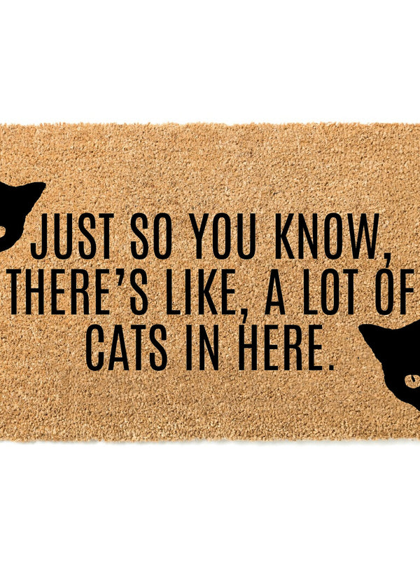 Just So You Know, There's Like, A Lot of Cats in Here Doormat, Cat Lover Door Mat, Cat Welcome Mat, Funny Doormat, Cat Lover Gift, Cat Gift