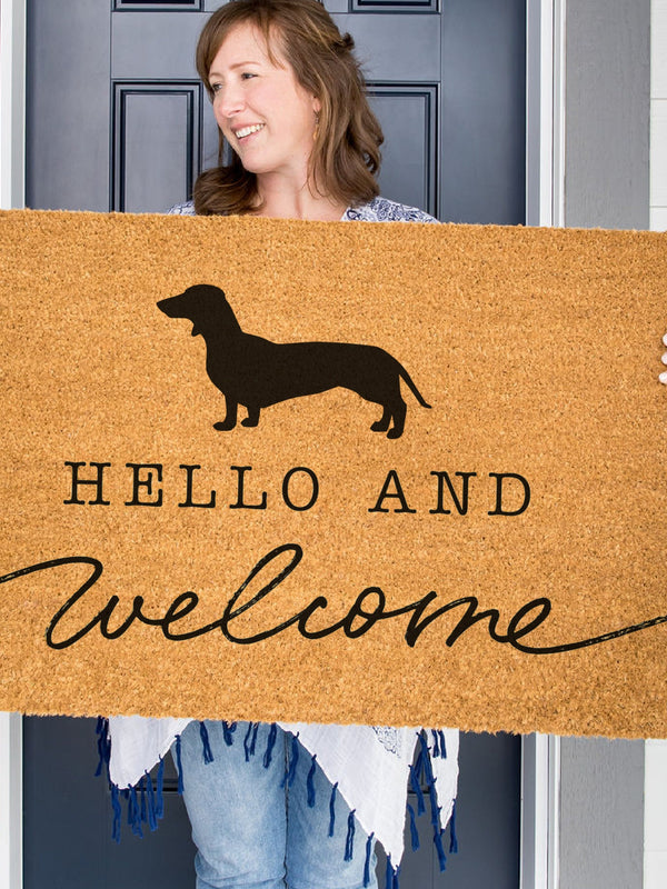 Dachshund Welcome Mat, Dachshund Doormat, Cute Dog Door Mat, Animal Front Doormat, Dog Breed Outdoor Rug, Dog Lover Gift, Custom Mat