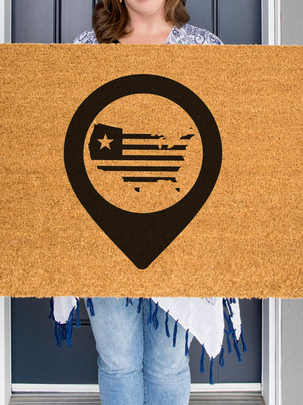 American Doormat, United States of America Map Door Mat, Gift for American, Patriotic Gift, US Coir Doormat, American Welcome Mat, US Decor
