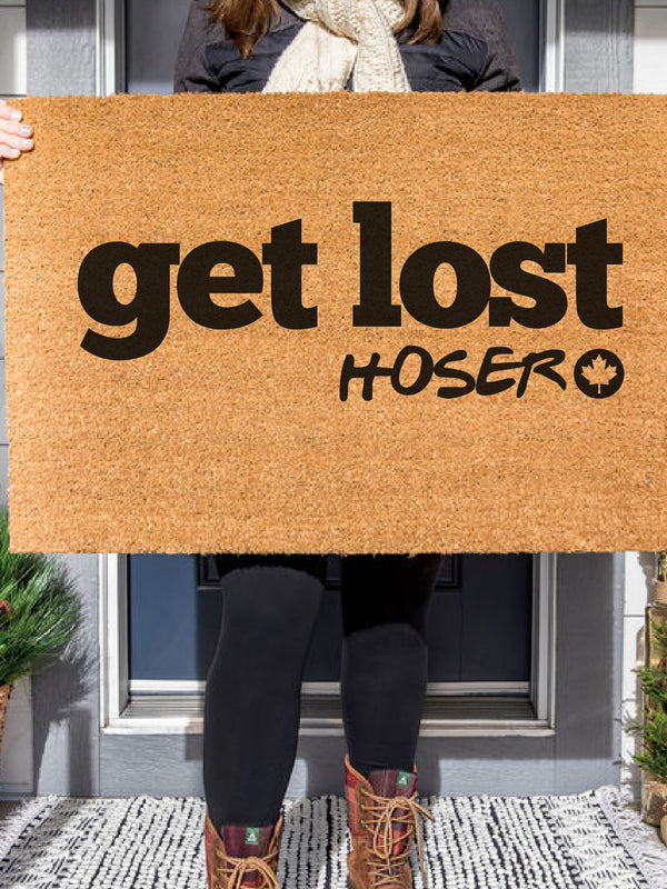 Get Lost Hoser Doormat, Canadian Door Mat, Hockey Doormat, Gift for Him, Funny Gift, Coir Doormat, Funny Hockey Welcome Mat, Front Door Mat