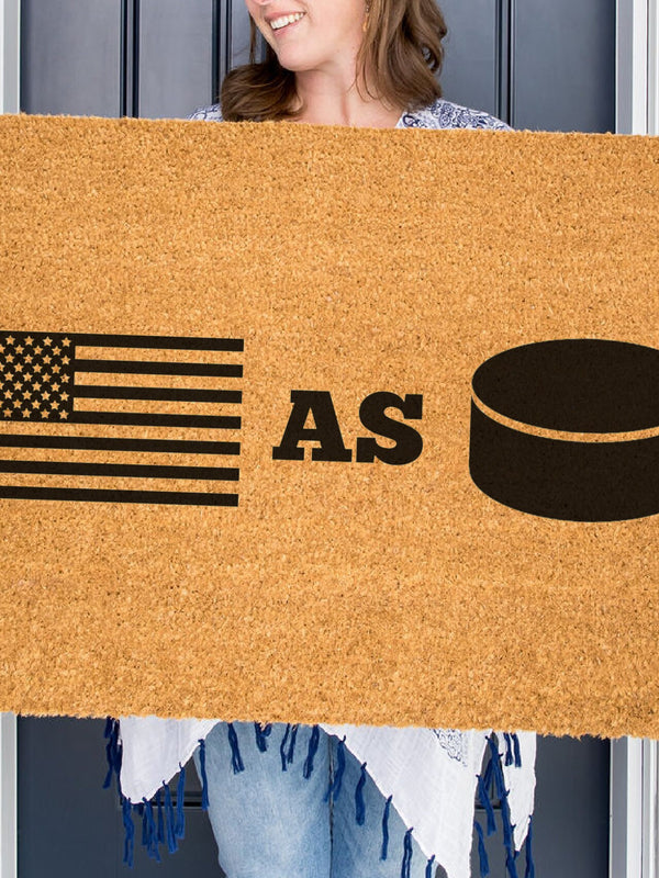 American As Puck Doormat, United States of America Door Mat, Hockey Doormat, USA, Funny Gift, Coir Doormat, US Welcome Mat, Front Door Mat