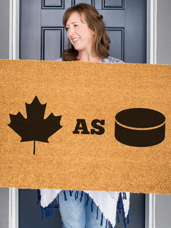 Canadian As Puck Doormat, Canada Door Mat, Hockey Doormat, Funny Gift, Coir Doormat, Canuck Welcome Mat, Front Door Mat, Canadian Decor, CAD
