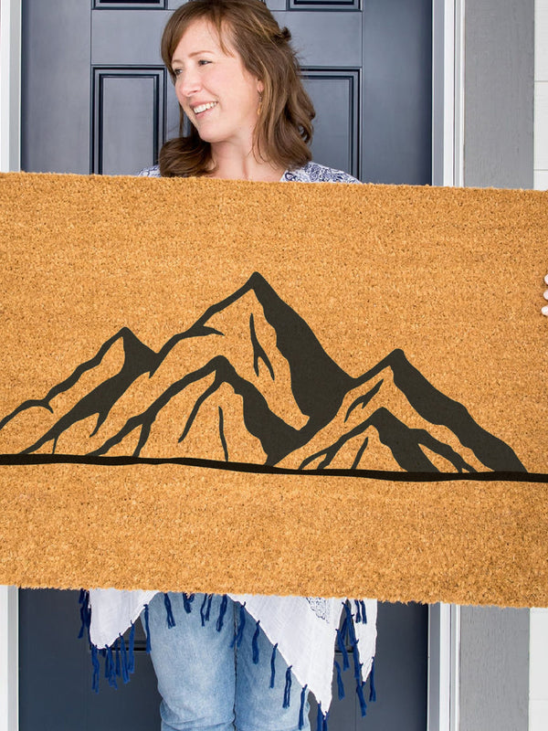 Mountain Doormat, Rocky Mountains Door Mat, Cabin Doormat, Outdoorsman Gift, Cabin Decor, Mountain Decor, Gift for Dad, Father's Day Gift
