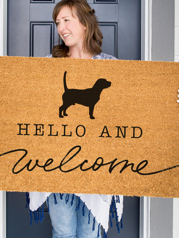 Beagle Welcome Mat, Beagle Doormat, Cute Dog Door Mat, Animal Front Doormat, Dog Breed Outdoor Rug, Dog Lover Gift, Custom Mat