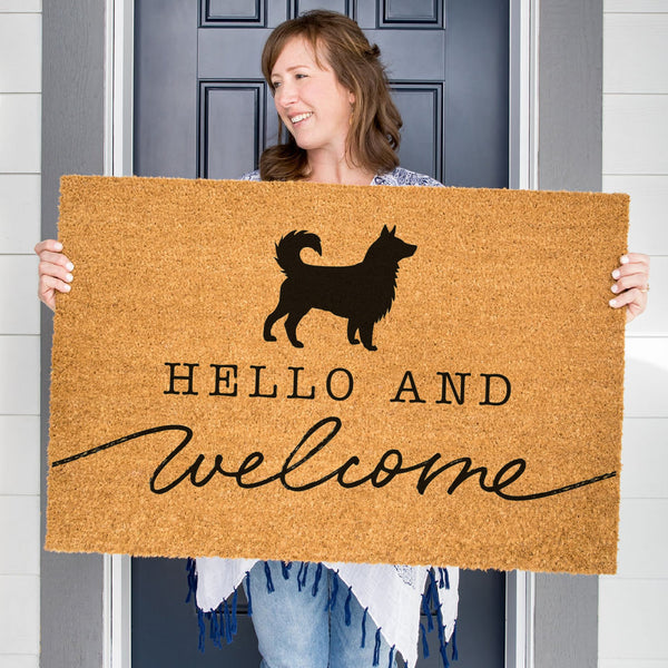 Corgi shop welcome mat