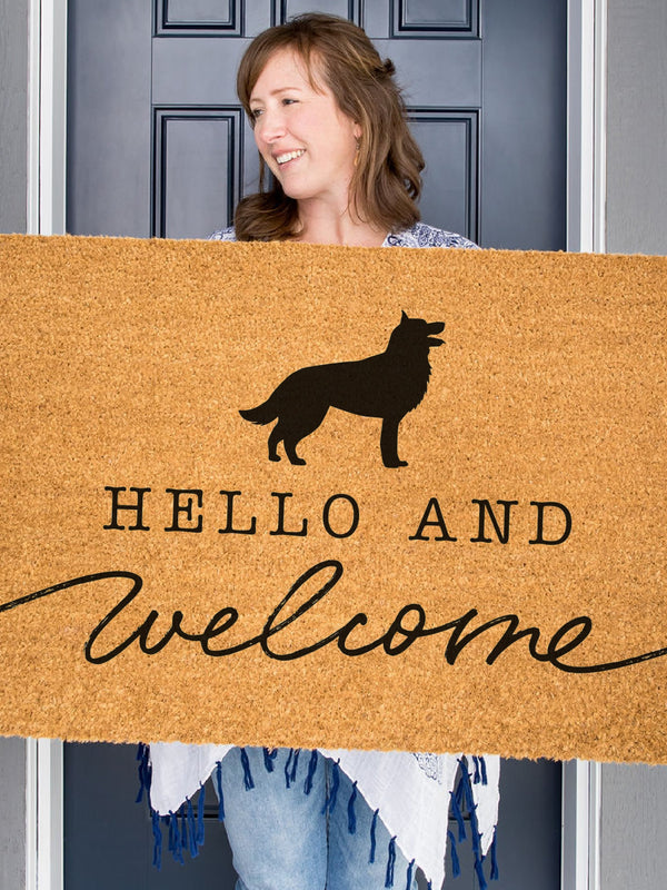 German Shepherd Doormat, Alsatian Welcome Mat, Cute Dog Door Mat, Animal Front Doormat, Dog Breed Outdoor Rug, Dog Lover Gift, Custom Mat
