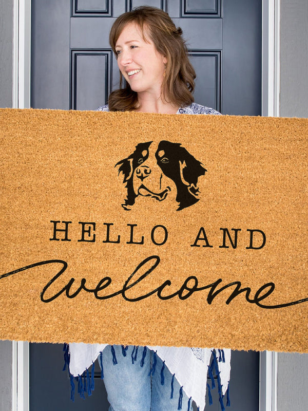Bernese Mountain Dog Welcome Mat, Bernese Doormat, Cute Dog Door Mat, Animal Front Doormat, Dog Breed Outdoor Rug, Dog Lover Gift, Custom
