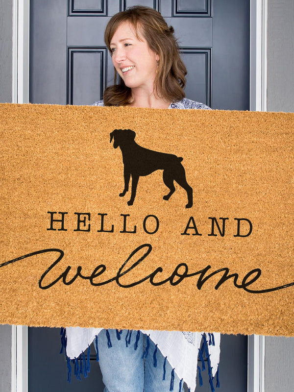 Boxer Welcome Mat, German Boxer Doormat, Cute Dog Door Mat, Animal Front Doormat, Dog Breed Outdoor Rug, Dog Lover Gift, Custom Mat
