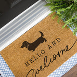 Long Haired Dachshund Welcome Mat, Dachshund Doormat, Cute Dog Door Mat, Animal Doormat, Dog Breed Outdoor Rug, Dog Lover Gift, Custom Mat