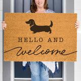 Long Haired Dachshund Welcome Mat, Dachshund Doormat, Cute Dog Door Mat, Animal Doormat, Dog Breed Outdoor Rug, Dog Lover Gift, Custom Mat