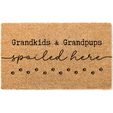 Grandkids and Grandpups Spoiled Here Doormat, Grandparent Door Mat, Dog Doormat
