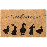 Animal Welcome Doormat, Spring Doormat, Easter Welcome Mat, Cute Door Mat, Farm Decor, Spring Welcome Mats, Rabbit Decor, Duck Decor,