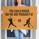 You Could Knock But We are Probably at Baseball or Ringette, Ringette Doormat, Baseball Doormat, Ringette Coach, Gift for Baseball Coach