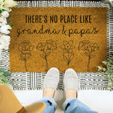 Birth Flower Doormat, Grandma and Grandpa Welcome Mat, Personalized Door Mat, Grandparent Gift, Grandparent Doormat, Grandchild Birth Flower