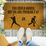 You Could Knock But We are Probably at Baseball or Ringette, Ringette Doormat, Baseball Doormat, Ringette Coach, Gift for Baseball Coach