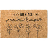 Birth Flower Doormat, Grandma and Grandpa Welcome Mat, Personalized Door Mat, Grandparent Gift, Grandparent Doormat, Grandchild Birth Flower