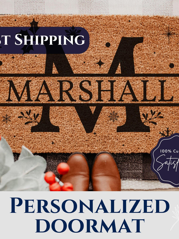 Custom Christmas Doormat, Last Name Christmas Door Mat, Personalized Holiday Doormat, Holiday Decor, Outdoor Decor, Christmas Decor, Winter