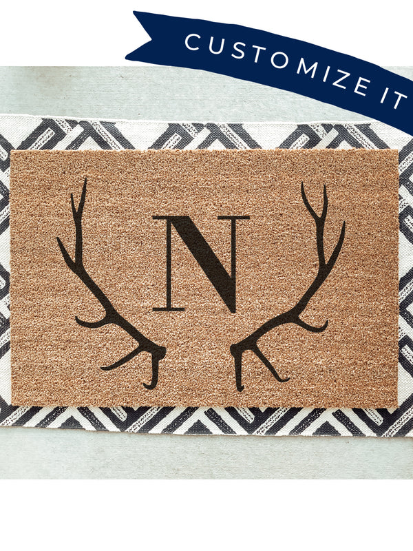 Antlers Initial Doormat