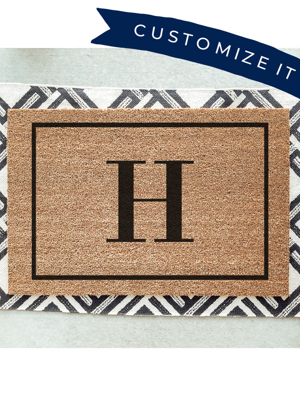 Classic Border Initial Doormat