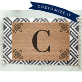 Decorative Corners Initial Doormat