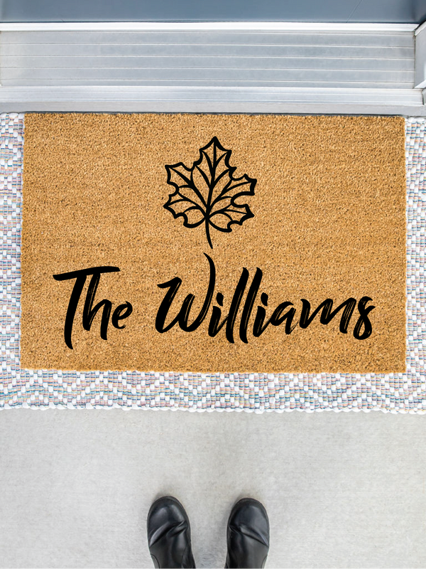 Fall Leaf Family Name Doormat