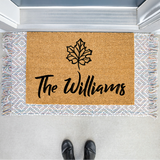 Fall Leaf Family Name Doormat