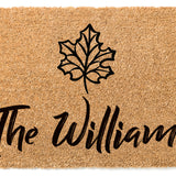 Fall Leaf Family Name Doormat