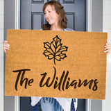 Fall Leaf Family Name Doormat