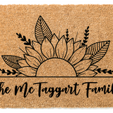 Sunflower Family Name Doormat