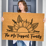 Sunflower Family Name Doormat