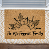 Sunflower Family Name Doormat